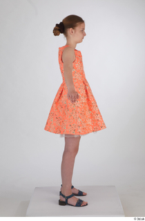 Selin drape dressed orange short dress standing whole body 0015.jpg
